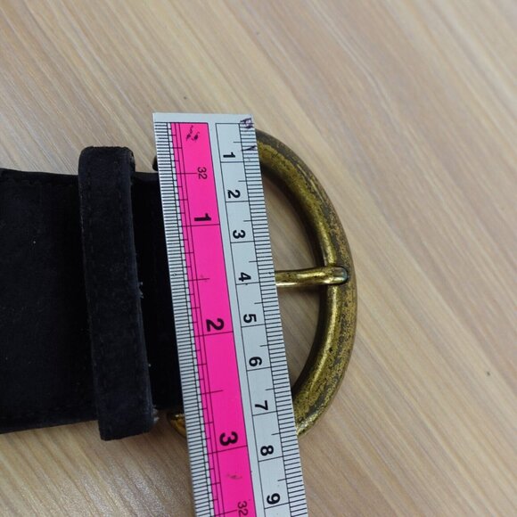 VINTAGE Braided Belt Womens Small Leather Chunky Waist Dress Suede 90s USA OMEGA - Picture 12 of 16